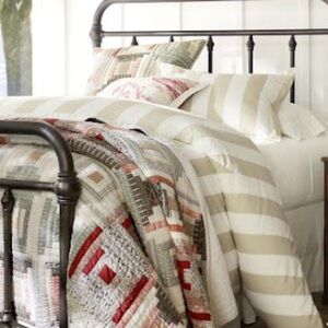 New Rare Pottery Barn Museum Craft Collection Charlotte Patchwork Quilted Shams